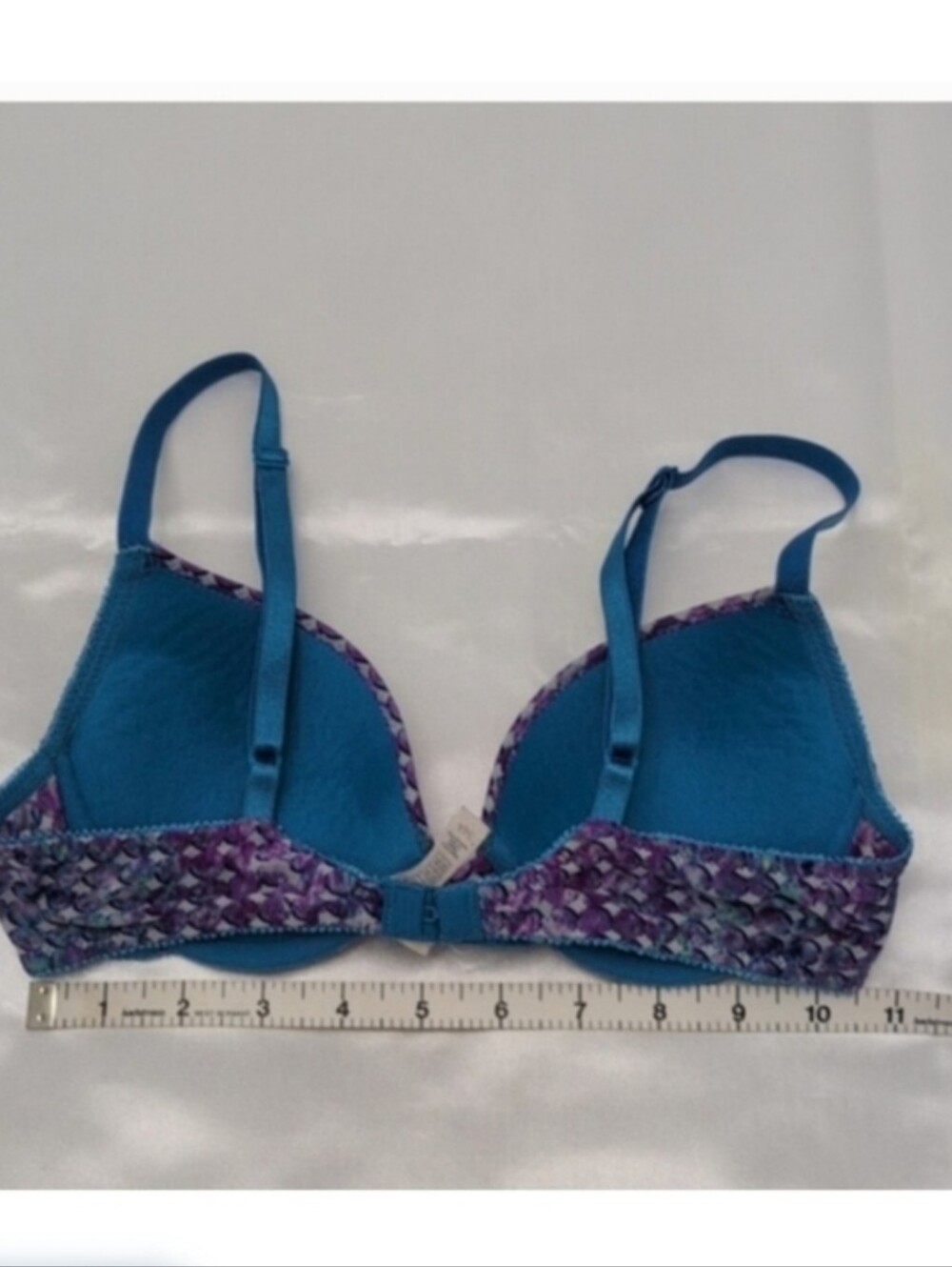 Purple  Blue Patterned Push-Up Bra by On Gossamer 34A - Picture 2 of 8